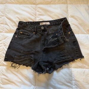Garage Black Distressed High-Rise Jean Shorts